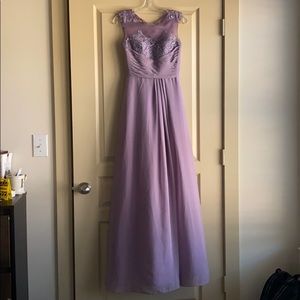 Chantilly and tulle bridesmaids dress
